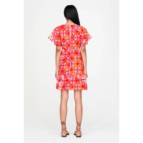 Marie Oliver Carmina Mini Dress in Guava Pink Orange Multi 2Q13B-177-207A US 6 M - Picture 3 of 5